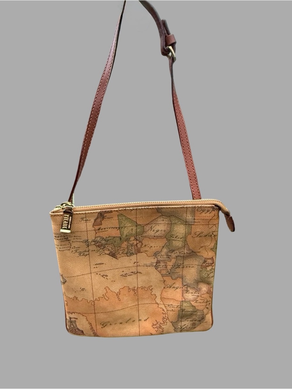 Vintage Alviero Martini 1A Classe Geo Map Crossbody Bag โ Made in Italy